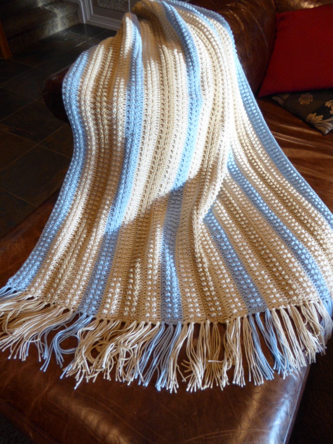 Afghan Crochet Throw Handmade Blanket