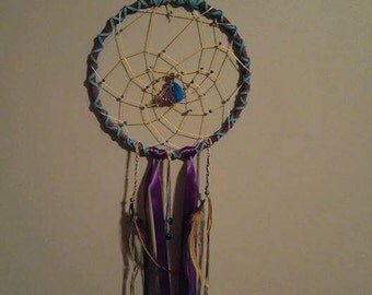 blue and purple butterfly dream catcher