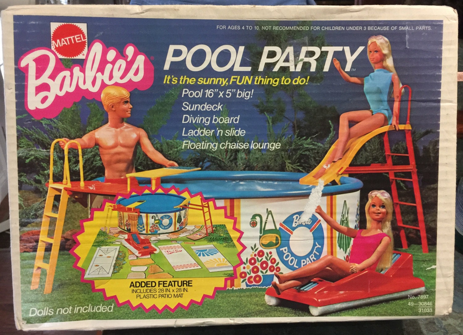 Vintage 1974 Mattel Inc. Barbie Pool Party in Original Box