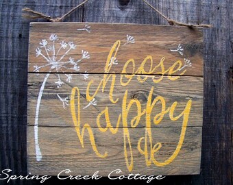 Rustic Signs, Plank Signs, Choose Happy, Home And Living, Inspirational Sayings, Reclaimed, Wood Signs, Handpainted, Home Decor