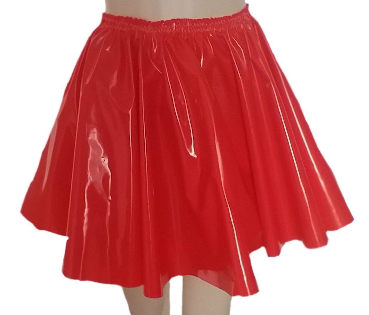 Shiny pvc red/clear/pink/blue/white Skating Skirt Circular