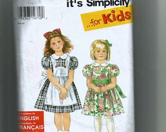 Simplicity Child's Dress and Pinafore Pattern 7422