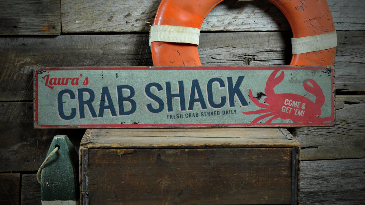 Custom Crab Sign Crab Shack Sign Seafood Sign Coastal Sign
