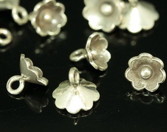 4KH-056 thai karen hill tribe silver 4 wild flower charm
