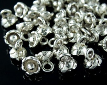4KH-010 thai karen hill tribe silver 6 wild flower charm