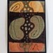 Original fiber art ACEO, miniature art, fabric ACEO, fiber artist, seed design, multiply, stitched art, screenprinted, hand dyed textile