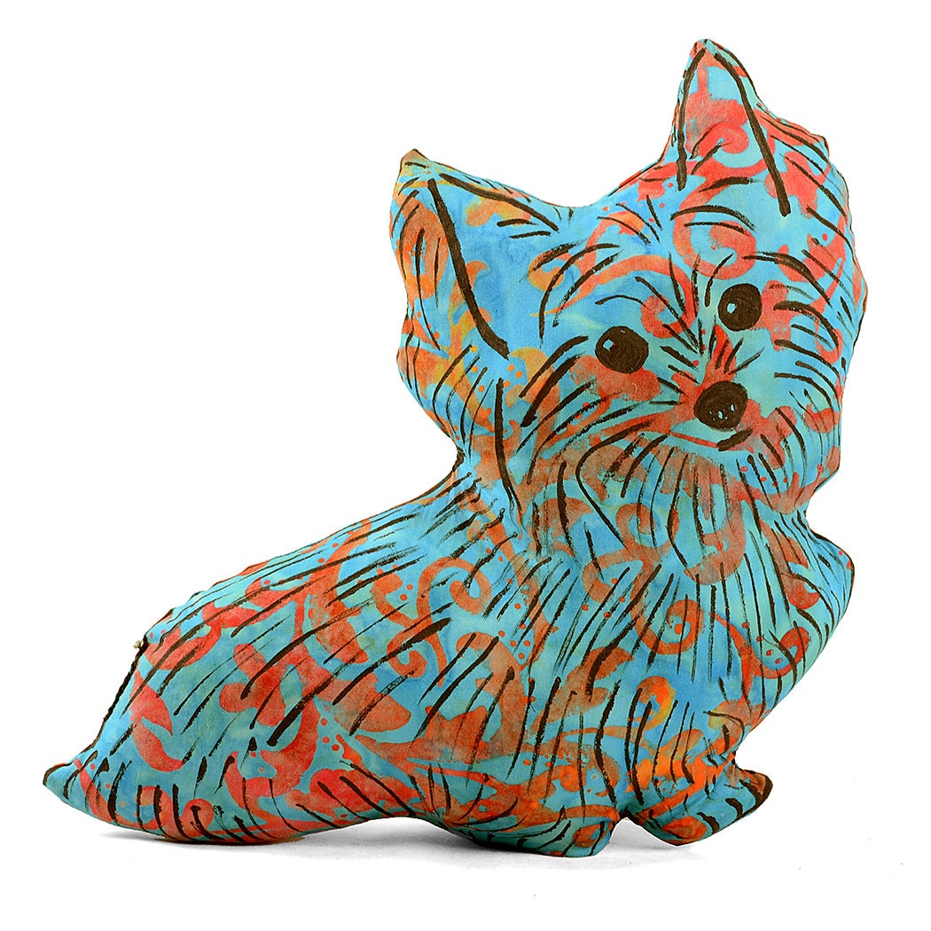 decorative pillow dog pillow animal pillow yorkie shaped