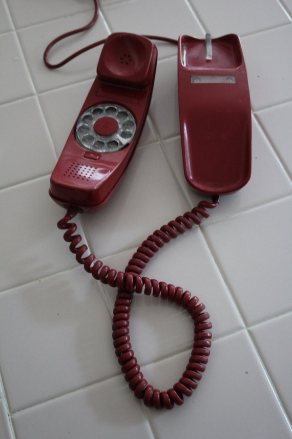 VINTAGE wall mount TRIMLINE deep red TELEPHONE