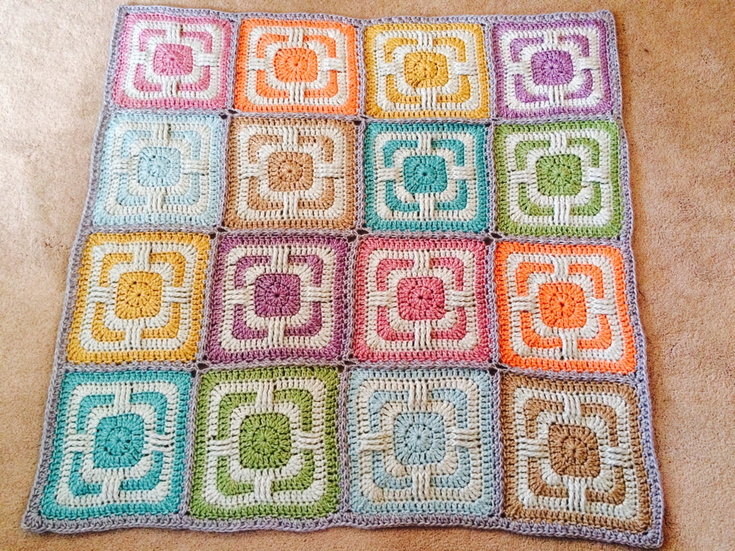 Faded Love Original Crochet Afghan Blanket Pattern by Julie