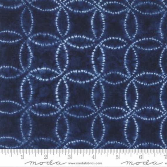 Moda Fabrics Shibori Collection Shibori Awase Nui Mizu indigo
