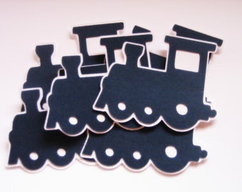 Train Die Cuts-Train Paper Die Cuts-Paper Trains-Train Confetti-Train Invitation-Scrapbook Supplies-Invitation Supplies