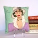 new..ANAIS NIN PILLOW, hand painted pillow, Anais Nin, Paris, Paris lady, quote, gift for woman, soft green, lavender, Christmas, fun quote,