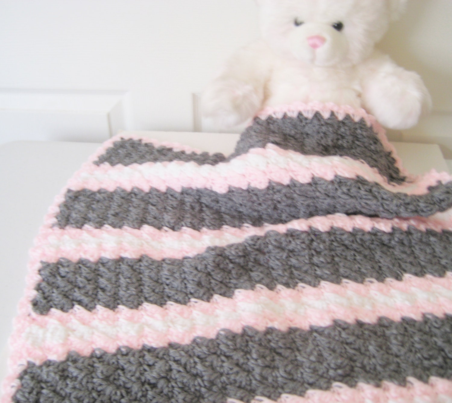 Crochet Baby Blanket Set Nursing Blanket Baby by PeppersAttic