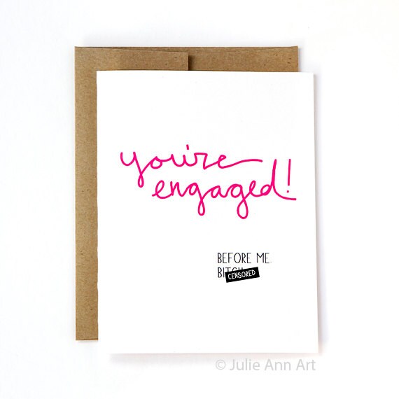 Items Similar To Funny Engagement Card Bachelorette Party Card Before Me Mature On Etsy 9373