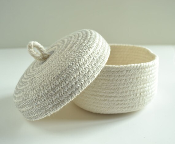 Powder room box, Jewellery storage, Cotton rope box, Coffee table box, Scandinavian modern, Hallway storage, Small box, Mediterranean decor