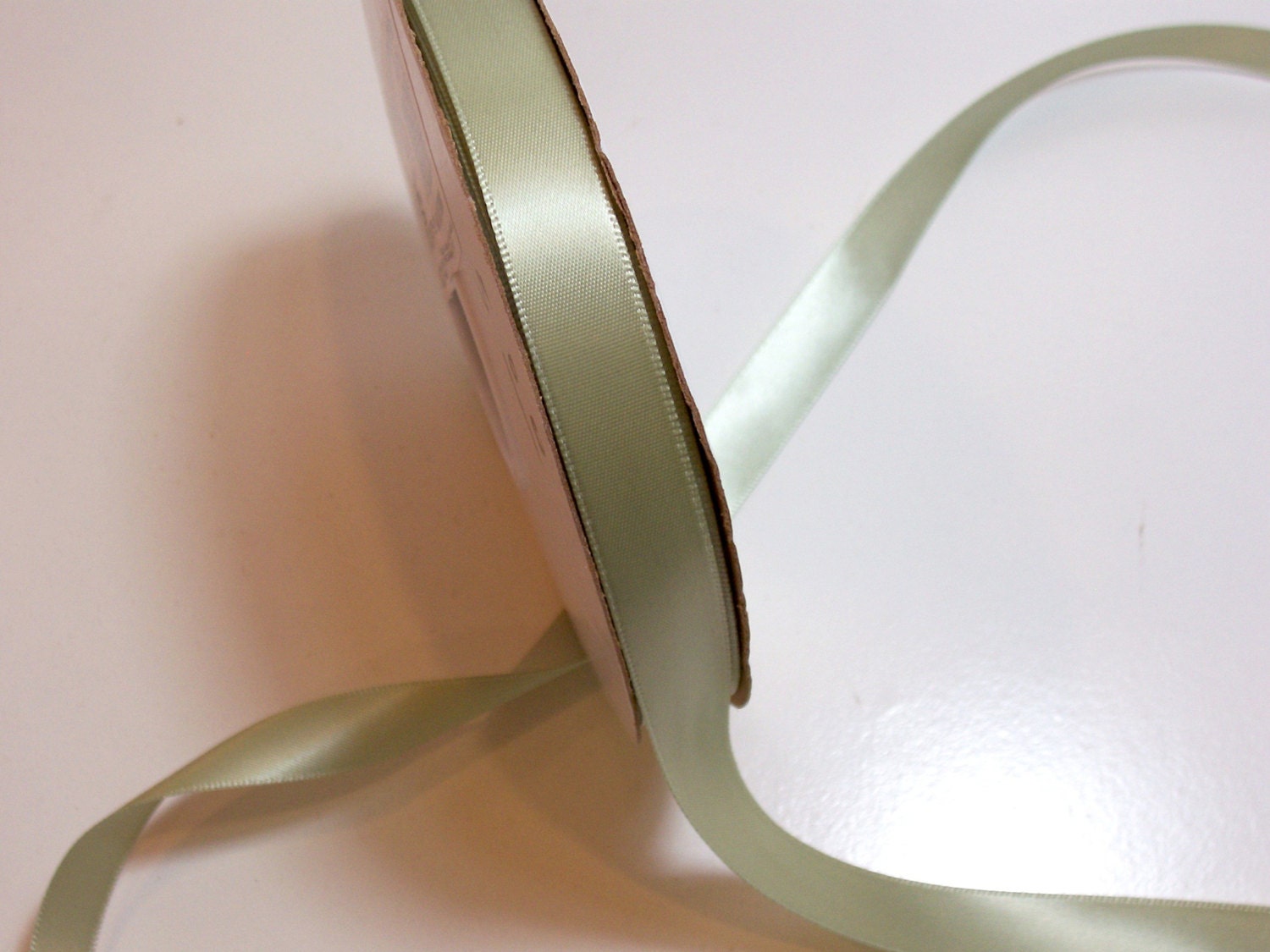 Green Ribbon, Light Green Satin Ribbon 5/8 inch wide x 3 yards, DoubleFaced, Offray Spring Moss