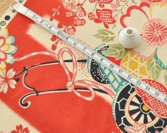4258 - Japanese Kimono Chrysanthemum Floral Cotton Fabric - 43 Inch (Width) x 1/2 Yard (Length)