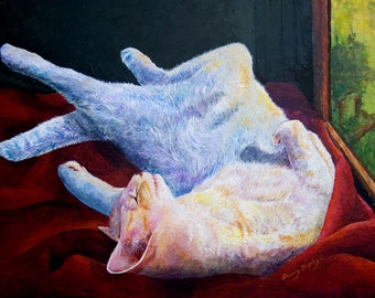 8x10 Cat Art Print by Sherry Shipley "Afternoon Nap"