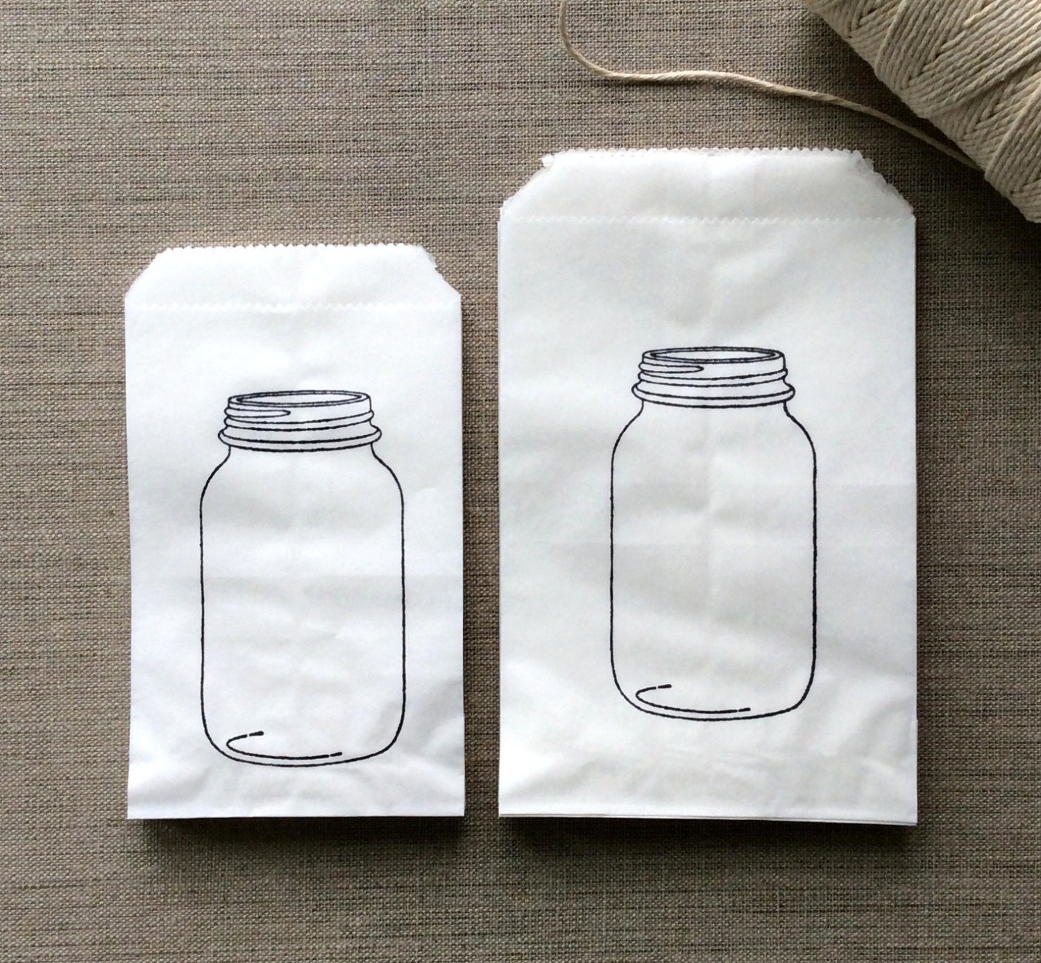 20 Mason Jar Favor Bags Mason jar paper bags kraft Mason jar