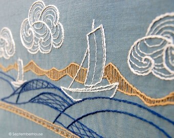 Hand Embroidery Patterns, WIND and WATER Japanese Inspired Embroidery Patterns, DIY Embroidery Patterns, Digital Download