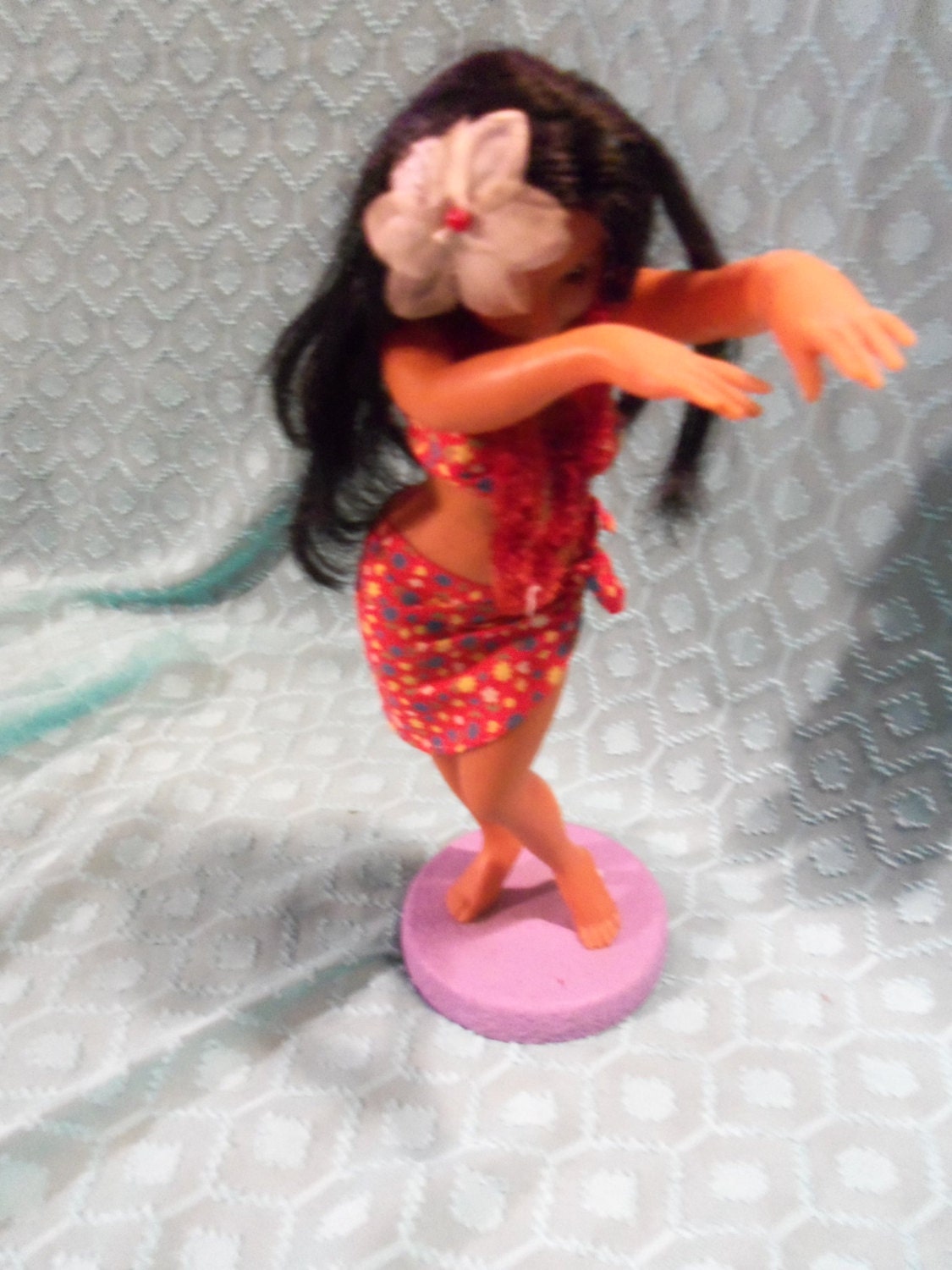 Vintage 11 Plastic Hawaiian Hula Dancer Doll