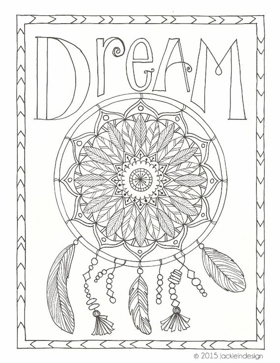 Items similar to Dream - Coloring Page - PDF - Instant Download on Etsy