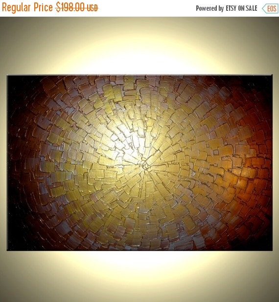 Abstract Gold Original Metallic Textured Painting by Laffertyart