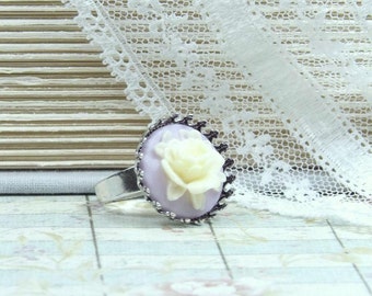 Yellow Cameo Ring Rose Cameo Ring Victorian Ring Yellow Flower Ring Adjustable Ring Victorian Jewelry