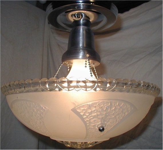 3 chain LIGHT FIXTURE for vintage 30s art deco shade new