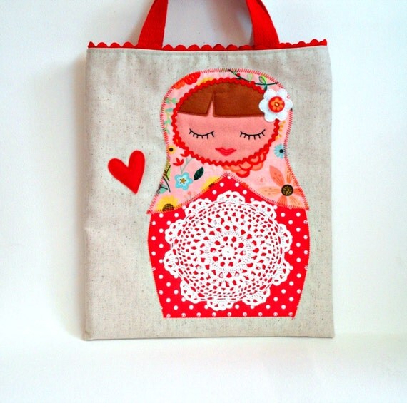 SALE kids tote book bag library tote