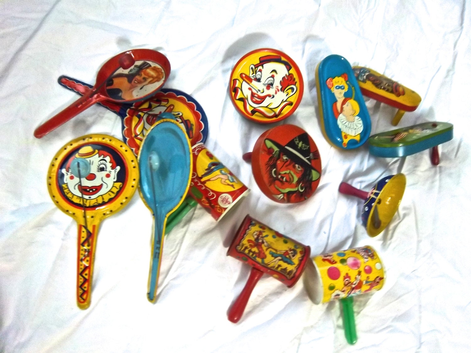 Vintage Noise Maker Lithograph Toys Party Supply Made in