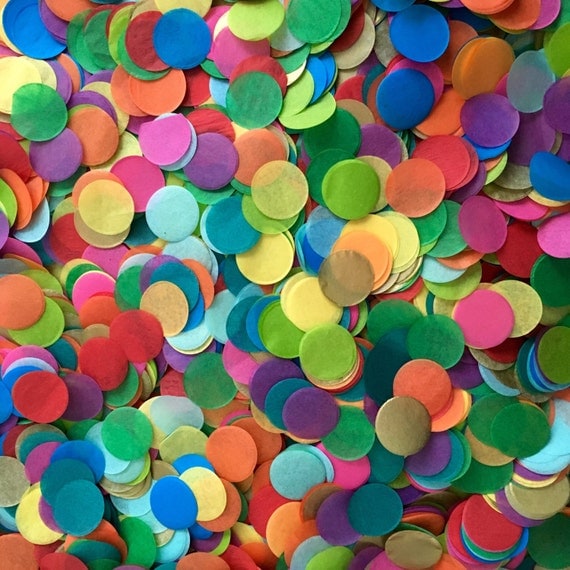 TISSUE PAPER CONFETTI / table decoration / party confetti / confetti toss / rainbow decorations / wedding decoration / balloon confetti Il_570xn