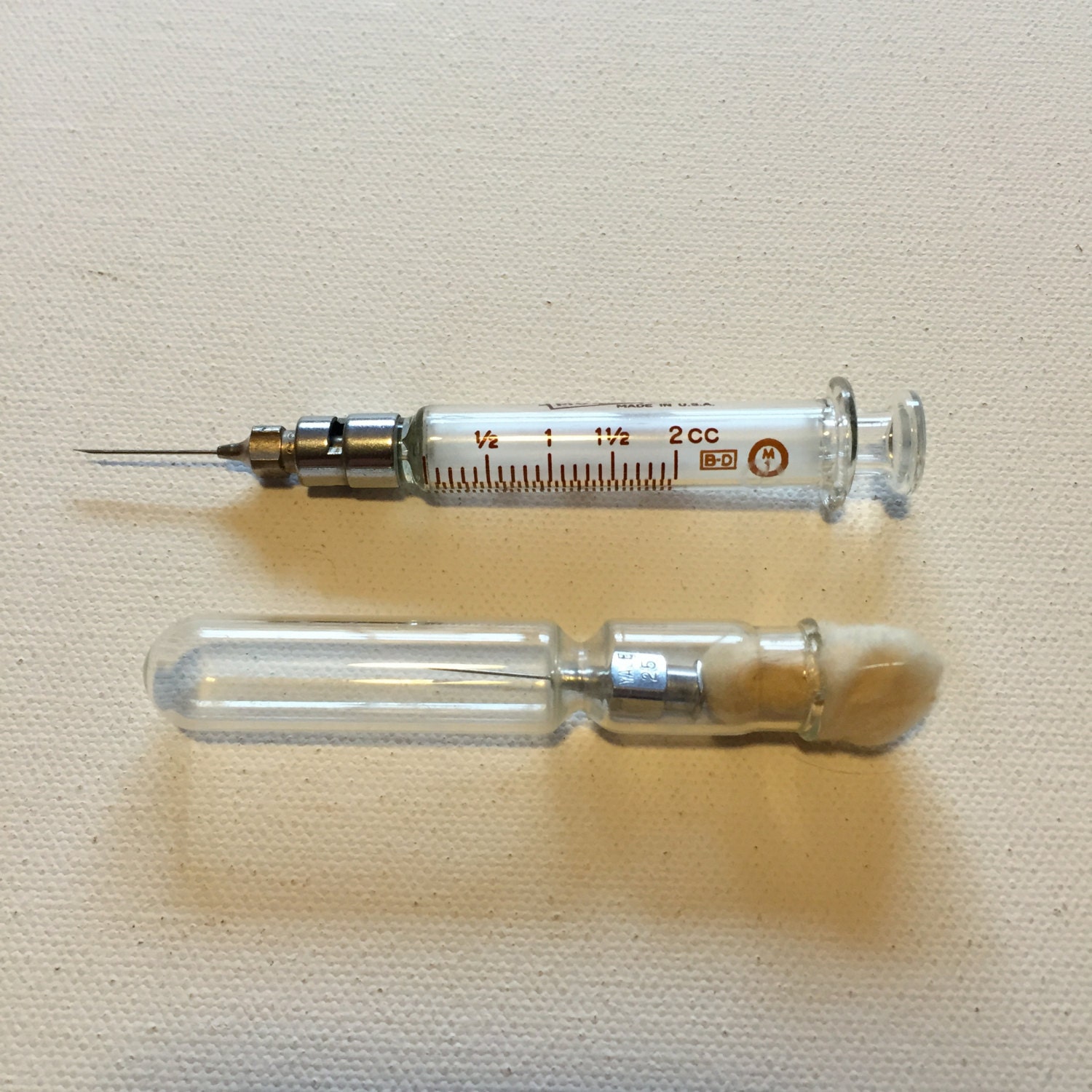 Old Medical Syringe Set Vintage Mid Century by OliveOilVintage