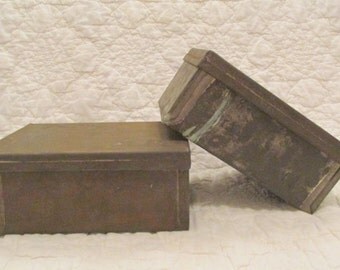 Antique Tin Storage Box from Old Industrial Mill SALE