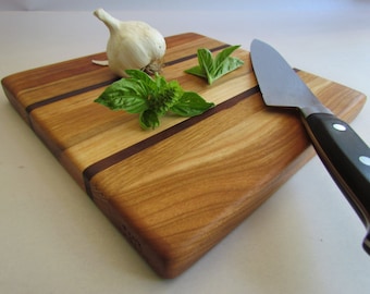 Beautiful Reclaimed Hardwoods Small HERB and GARLIC Cutting Board