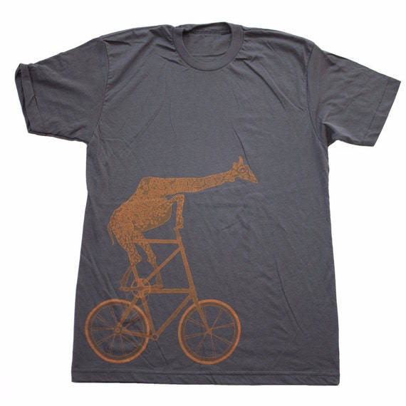 Mens Shirt GIRAFFE tall BIKE T Shirt X S S M L Xl X X L