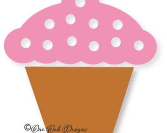 Cupcake SVG File / DXF / PDF / ai / eps / jpg / png svg file for Cameo Version 2 & 3, svg file for Cricut Polka Dot Cupcake Cut file