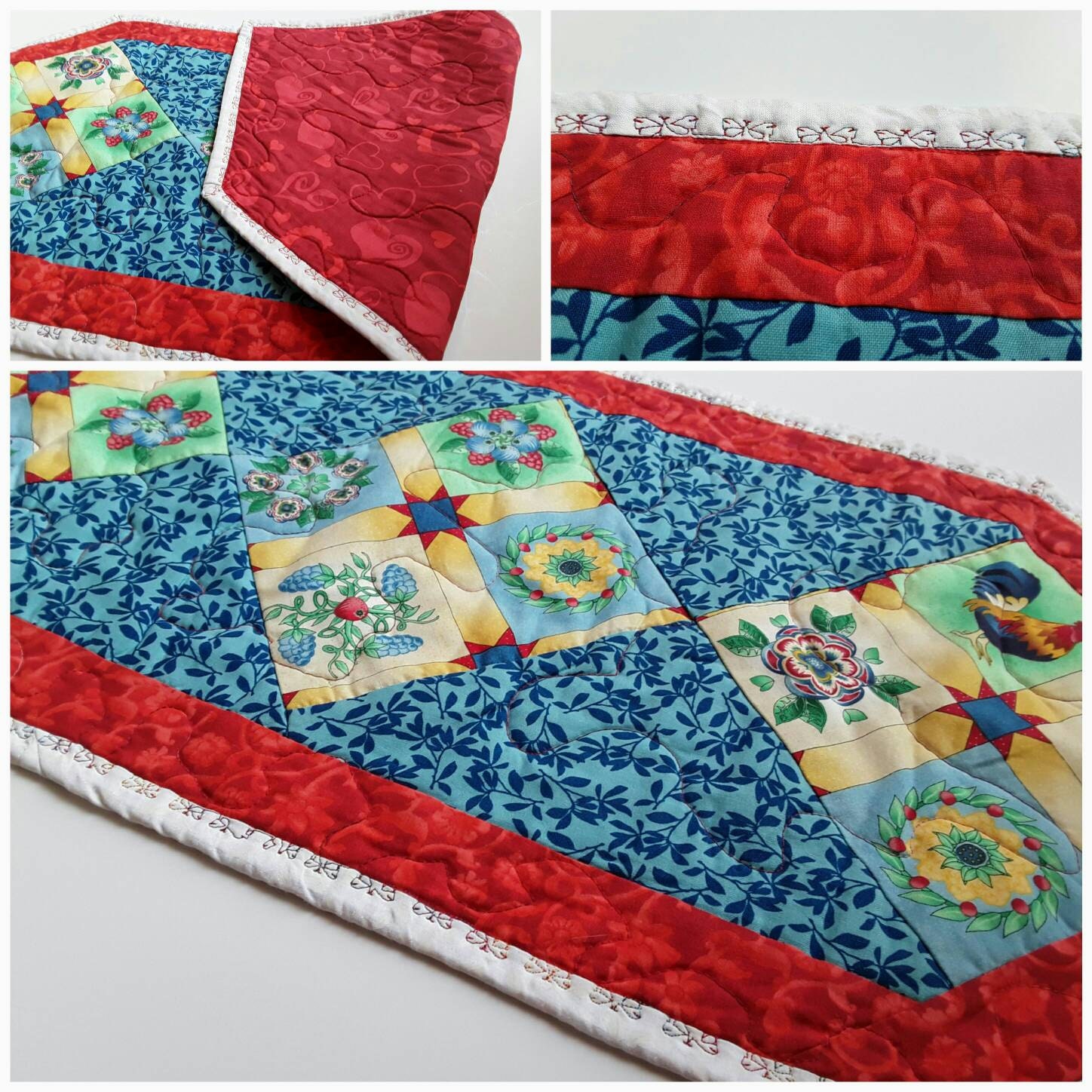 Table Runner Country Kitchen Table Quilt Rooster Placemats
