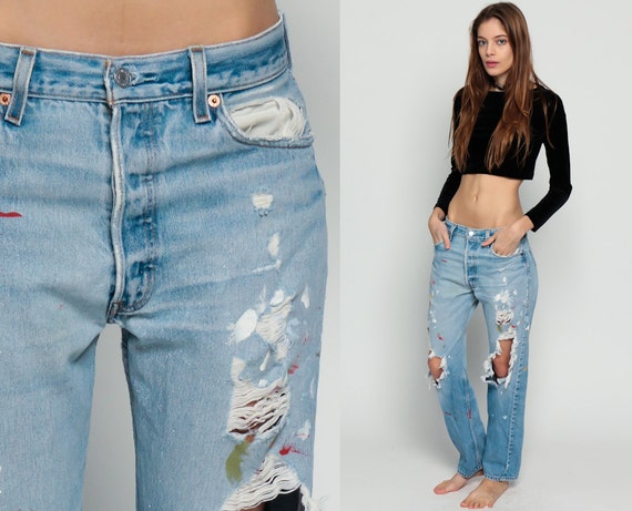 ripped levi mom jeans