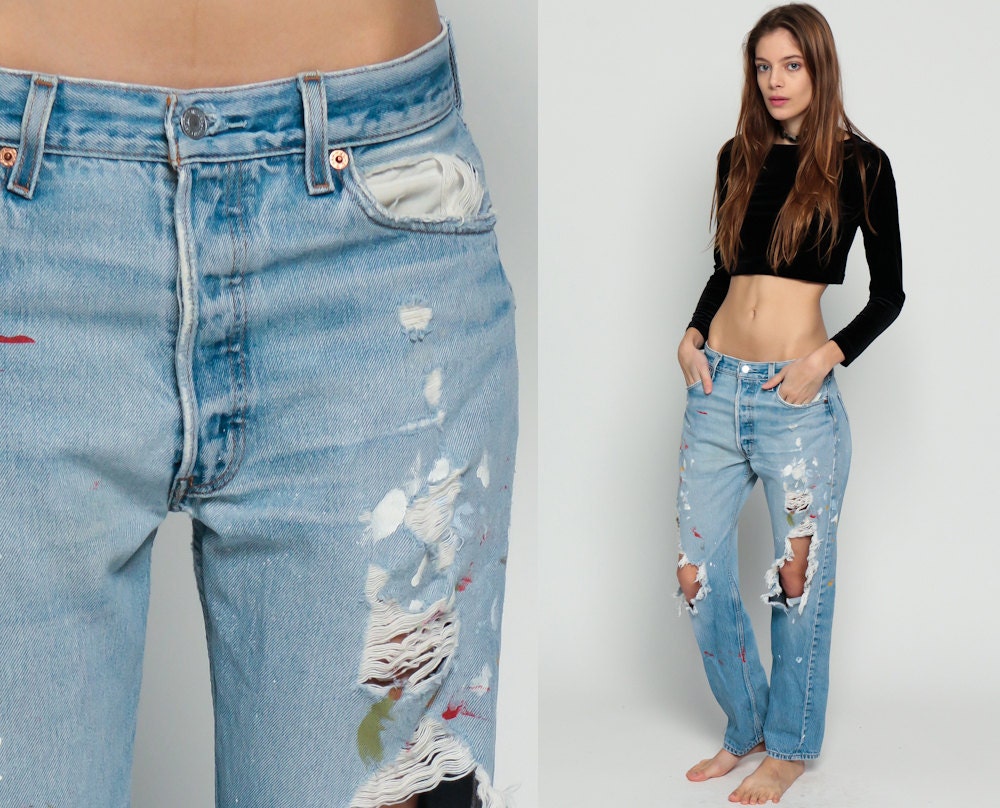 vintage levi's ripped jeans