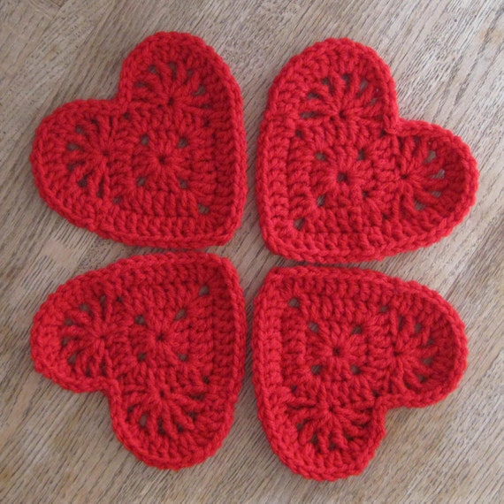 Heart Shaped Coasters Set Of 4 By Handmadebysandi On Etsy