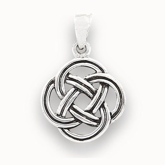 Sterling silver Irish Celtic Knot round Pendant Charm
