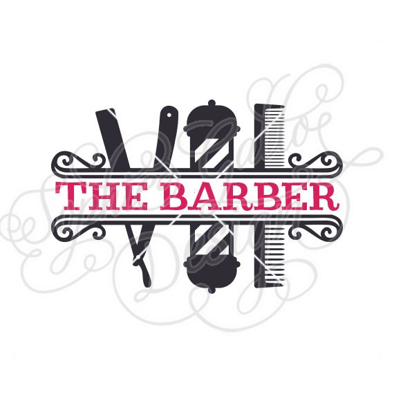 Download Barber Shop Split Monogram SVG DXF PNG digital download file