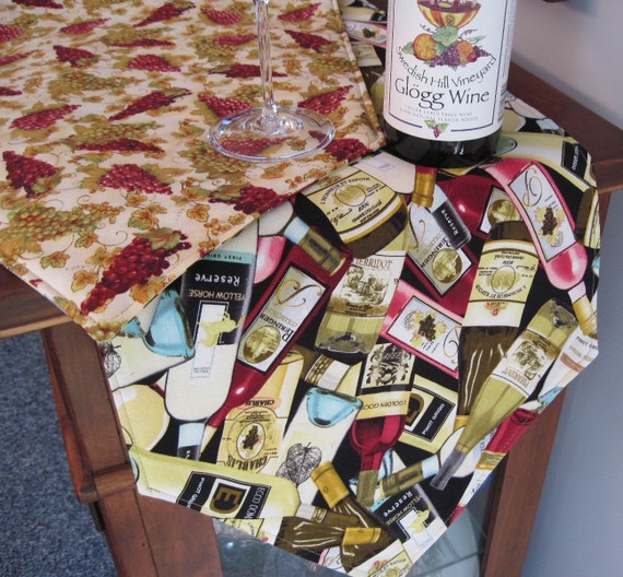 Wine Bottle Table Runner 54 Reversible Wine Lovers Table