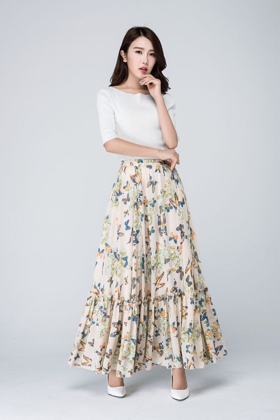 Chiffon skirt maxi women's skirt butterfly skirt full by xiaolizi