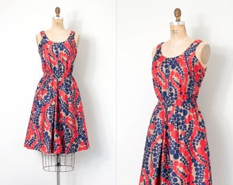vintage 1960s dress / polka dot print 60s dress / Connect the Dots