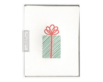 Christmas Gift letterpress card - set of six