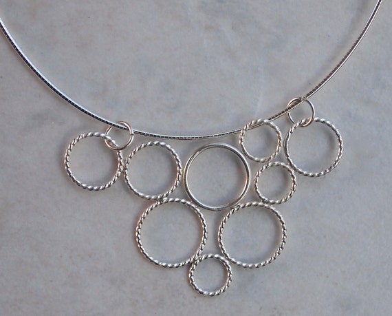 Silver Pendant Necklace Silver Circle Pendant Silver Slider