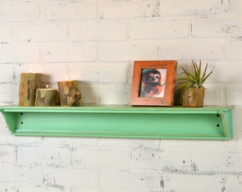 Handmade 30-inch Long One Level Wall Shelf in Color OF YOUR CHOICE - Wooden Display Shelf - Sturdy Handmade Storage Shelves