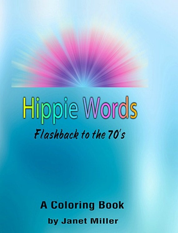 Hippie Words Coloring Book Printable Pdf E-book Adult